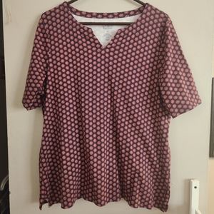 Croft & Borrow XXL Blue and Poppy Red Fllral T-shirt
